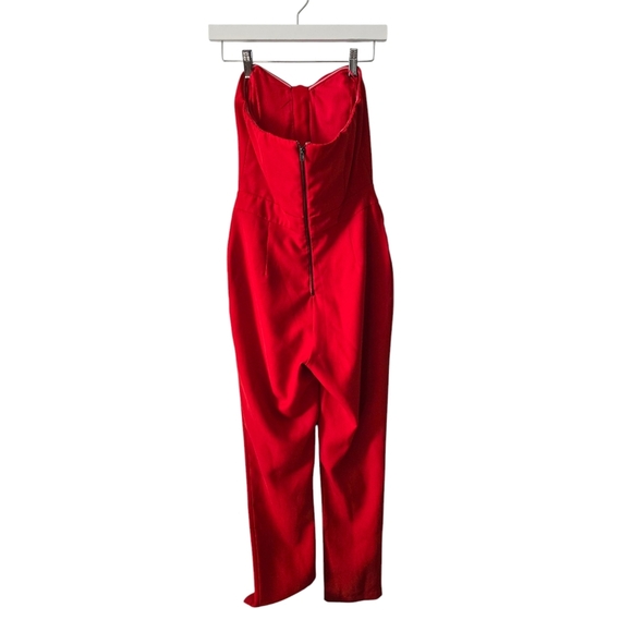 ADELYN RAE Red Sweetheart Neckline Strapless Jumpsuit.Size Small - Picture 4 of 12